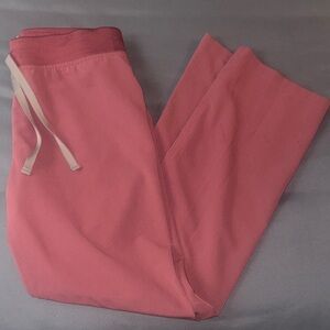 Figs Women's Straight Leg Pants in Burgundy and Beige